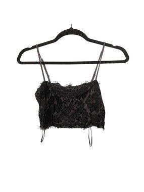 NWT Free People Black Lace Crop Top New XS/S Adjustable Straps NEW OB 587210A